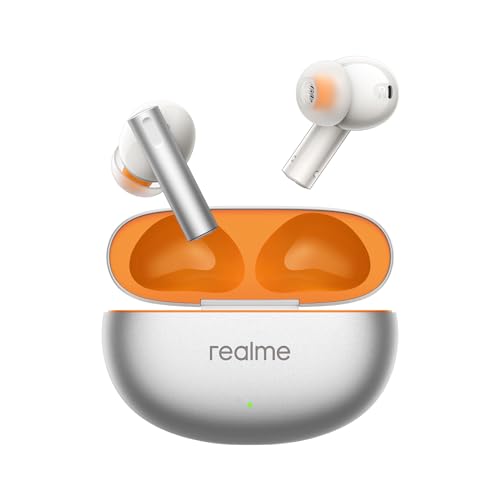 Realme Cuffie Wireless Buds Air 6, Hi-Res Professional, 12.4Mm Deep Bass Driver, 50Db Smart Active Noise Cancellation, Up To 40 Hours Of Playback, Fla