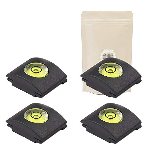 4X Copri Slitta Flash Con Livella A Bolla - Coperchio Slitta Per Hot Shoe Per Fotocamera Macchine Fotografiche Dslr Canon Nikon Pentax Olympus Panason