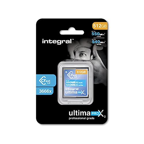 Integral Scheda Cfast 2.0 Da 512 Gb Ad Alte Prestazioni Con Velocità Di Lettura Fino A 550 Mb/S Velocità Di Scrittura Fino A 540 Mb/S
