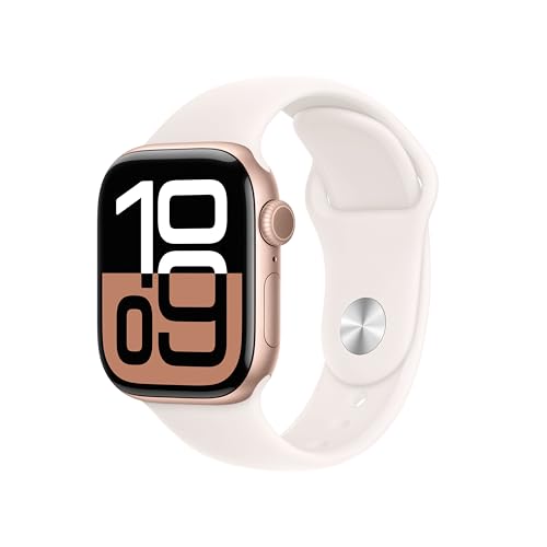 Apple Watch Series 10 Gps 42 Mm Smartwatch Con Cassa In Alluminio E Cinturino Sport Loop Rosa Fard - S/M. Fitness Tracker, App Ecg, Display Retina Alw