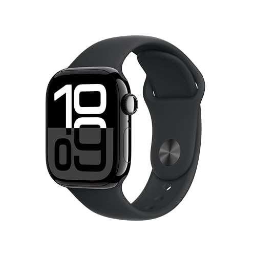 Apple Watch Series 10 Gps 42 Mm Smartwatch Con Cassa In Alluminio E Cinturino Sport Loop Nero - M/L. Fitness Tracker, App Ecg, Display Retina Always-O