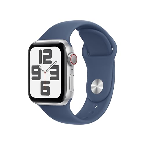 Apple Watch Se (2ª Gen.) Gps + Cellular 40 Mm Smartwatch Con Cassa In Alluminio Argento E Cinturino Sport Denim - S/M. Tracker Per Il Fitness E Il Son