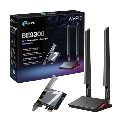 Tp-Link Archer Tbe550E Pcie Adattatore Be9300Mbps Wifi 7, Scheda Bluetooth 5.4, Wpa3, Antenne Multi-Direzionali, Indicatore Luminoso Status Wi-Fi, Sch