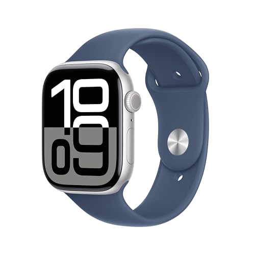 Apple Watch Series 10 Gps 46 Mm Smartwatch Con Cassa In Alluminio E Cinturino Sport Loop Denim - S/M. Fitness Tracker, App Ecg, Display Retina Always-