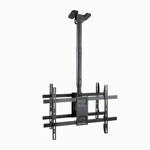 Tooq Lpce2286Tsli-B - Supporto Da Soffitto Estensibile, Inclinabile E Girevole Per 2 Schermi 43"-86", Fino A 50 Kg Di Peso Per Schermo, Vesa Fino A 60