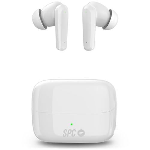 Spc Ether 2 Pro – Cuffie Wireless Bianche Con Cancellazione Attiva Del Rumore, Autonomia 6 Ore + 20 Ore In Custodia Di Ricarica, Modalità Gaming, Ipx4