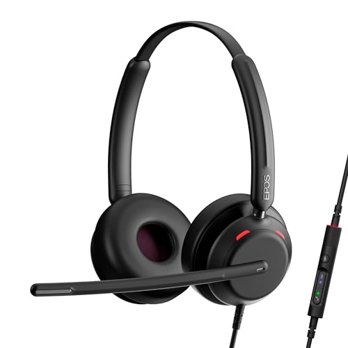 Epos Impact 760T Cuffie Da Ufficio - Certificato Per Microsoft Teams, Cancellazione Del Rumore, Usb-C, Doppia Faccia, Microfono Con Formazione Adattiv