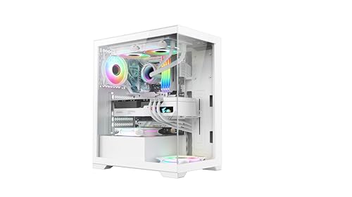 Vida Vetro Bianco Argb Gaming Case W/Vetro Frontale E Laterale, Atx, 3X Ventole Argb, 6-Port Pwm Argb Fan Hub
