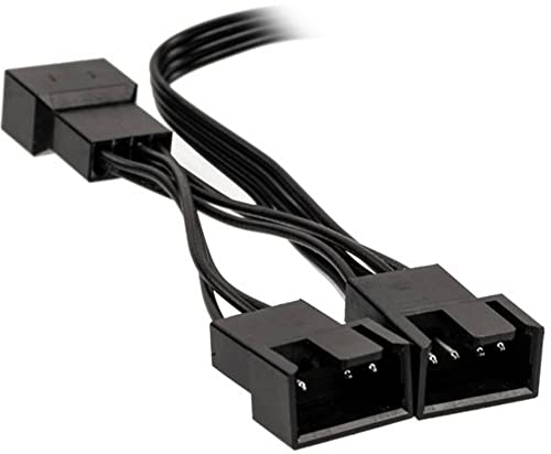Kolink Cavo A Y Per Pc [1 X Ventola Per Pc, Presa 4 Poli, 3 Ventole Per Pc, Presa 4 Poli, 0,35 M, Nero