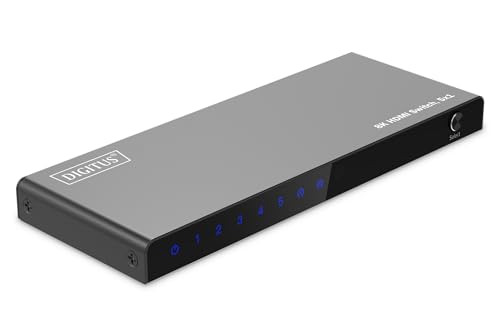 Digitus Switch Hdmi - Hdmi 2.1 8K60Hz - 5 Ingressi 1 Uscita - Hdr, Hdcp, Cec, Deep Colour - Per Tv, Monitor, Proiettori, Ps5, Ps4, Xbox - Con Telecoma