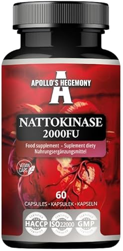 Nattochinasi Ad Alta Potenza 100 Mg (2000 Ufc) - 60 Capsule Vegane, 2 Mesi Di Fornitura, Enzimi Da Semi Di Soia Fermentati, Integratore Per Sostenere