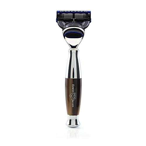 Edwin Jagger Diffusion 36 Series - Rasoio Per Lame Fusion (Imitazione Corno Chiaro)