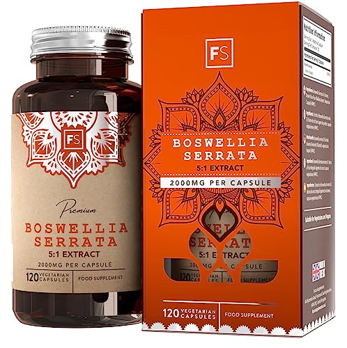 Fs Boswellia | 120 Boswellia Serrata Capsule - Boswellia Integratore Boswellia Serrata Capsule 2000 Mg Per Dose | Non-Ogm, Senza Glutine E Allergeni |