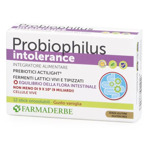 Farmaderbe Probiophilus Intolerance 12 Stick Vaniglia