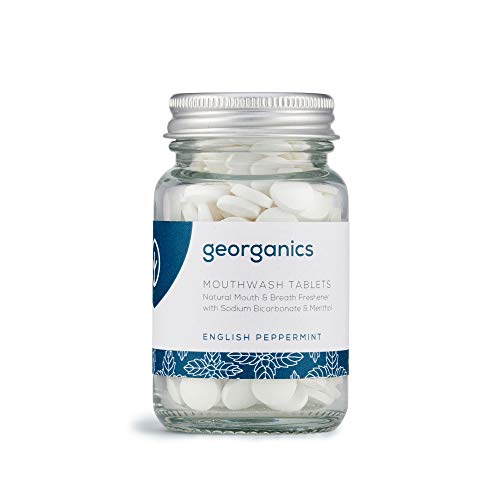 Georganics – Collutorio In Pastiglie Naturale Bio – Dentifricio Solido Per Alito Fresco Con Bicarbonato E Menta - Vegan, Senza Sls, Test Sugli Animali