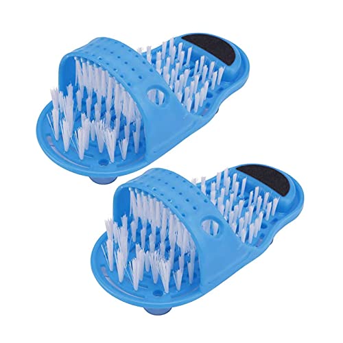 Bagno Foot Cleaner,Tianher 2 Pezzi Spazzola Lavapiedi Da Doccia Piede Suola Massaggio Strumento Detergente Con Ventosa Pantofola Massaggiatore Per App