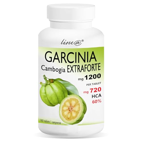 Garcinia Cambogia Extraforte 1200 Mg Per Cpr | 720 Hca | 180 Compresse (3 Mesi) 100% Pure | Prodotto Italiano