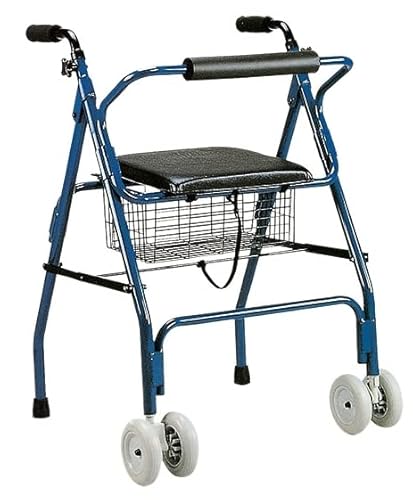Mediland Deambulatore Rollator Pieghevole Con Appoggio Schiena E Cestino, 1.0 Unità