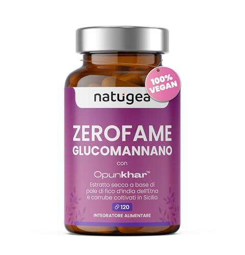 Glucomannano Forte. Premium. Arricchito Con Pale Di Fico D'India Dell'Etna E Carrube Siciliane. Vegano, Fibra Saziante Vegetale Ad Alto Dosaggio. Zero