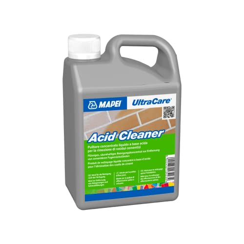 Mapei Ultracare Acid Cleaner, Pulitore Liquido Multiuso Contentrato A Base Acida Per Gres Porcellanato, Piastrelle Ceramiche E Pietra, Tanica 1 Lt.