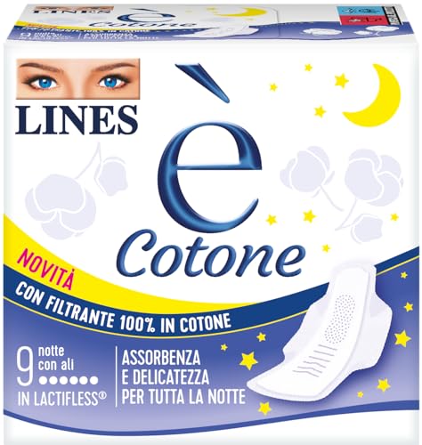 Lines E' Cotone Notte Con Ali, 9 Pezzi