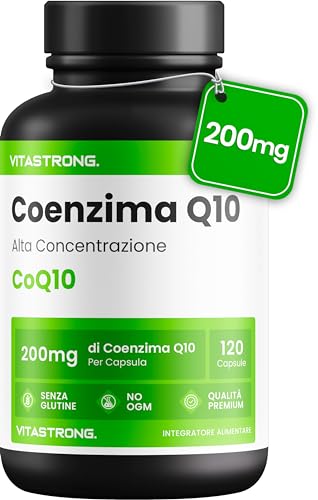 Coenzima Q10 200Mg - 120 Capsule Coq10 100% Puro, Ad Alto Dosaggio - Q10 Coenzima Integratore Antiossidante Per Benessere Cardiovascolare, Energia, Pr