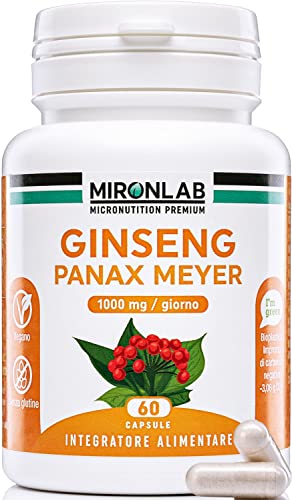 Mironlab Ginseng Rosso Coreano | Alto Dosaggio 1000 Mg/G Testato | Integratore Stanchezza, Memoria, Concentrazione Ed Energia | 60 Capsule | Estratto