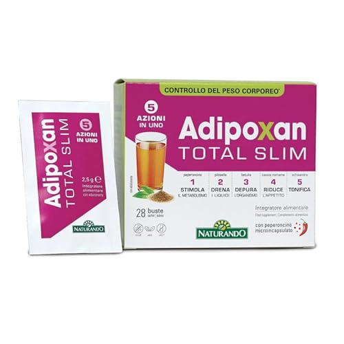 Naturando Adipoxan Total Slim Integratore 5 Azioni In Uno Per Il Controllo Del Peso A Base Di L Betulla, Pilosella, Cassia Nomame, Schisandra E Pepero