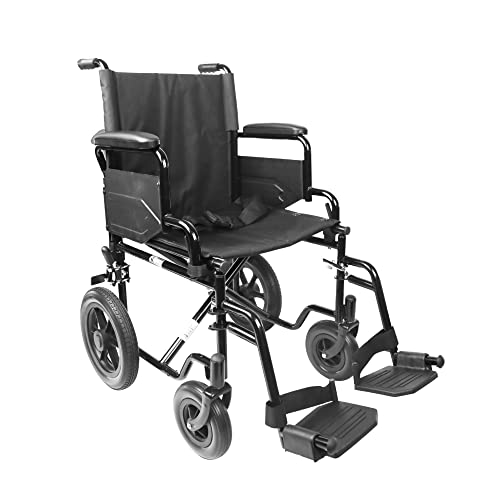 Pepe - Sedia A Rotelle Pieghevole, Sedia A Rotelle Trasporto Anziani, Sedia A Rotelle Da Transito Acciaio, Sedia A Rotelle Disabili, Sedia A Rotelle R