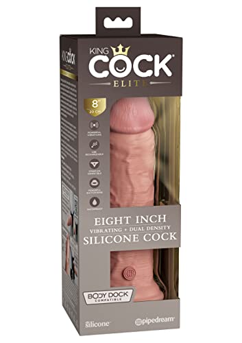 King Cock Elite - Vibrante In Silicone A Doppia Densità, 20,3 Cm