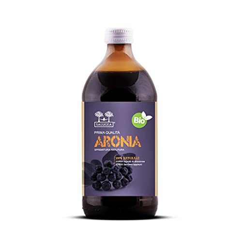 Succo Di Aronia Bio Salugea - 100% Puro E Biologico - Integratore Tonico Ed Energizzante - Digestione E Difese Immunitarie - 500 Ml - Flacone In Vetro