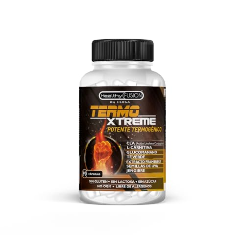 Healthy Fusion Termoxtreme, Termogenico E Dimagrante Con Potente Azione Bruciagassi, L-Carnitina + Cla + Glucomannano + Tè Verde, Stimola Il Metabolis