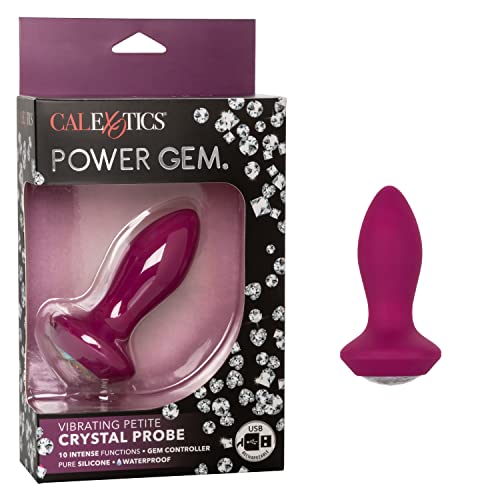 Vibrating Petite Crystal Plug De Silicona - Morado