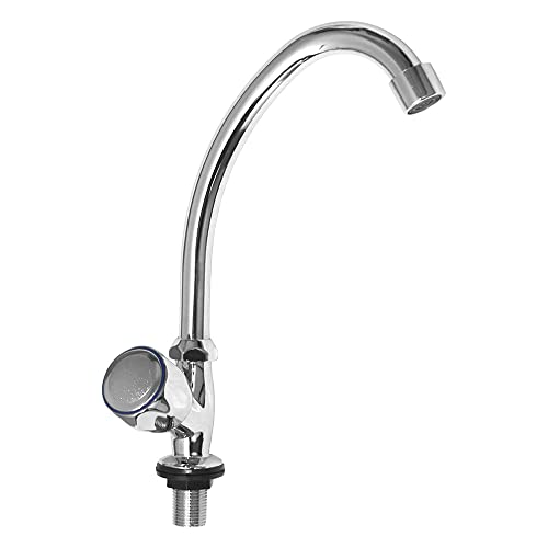Inbagno Rubinetto Lavello Cucina E Lavanderia, A Snodo Canna Girevole, Manopola Singola Acqua Fredda, In Ottone Cromato