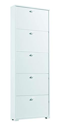 Terraneo Ruben B3 Scarpiera, 65X18X184 H Cm, Bianco, Melamina