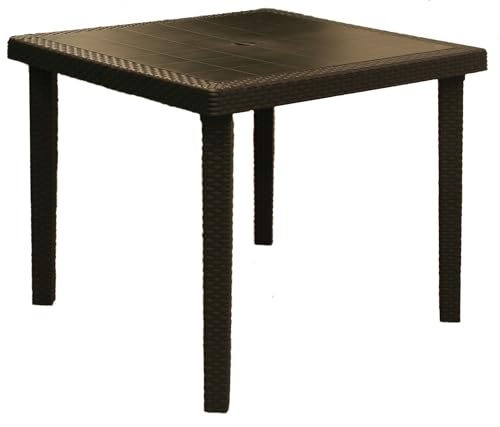 Grandsoleil S7090B Green Boheme Greenpol-Tavolo Quadrato, 90 X 74,5 Cm, Colore: Bianco, Resina, 90 X 74.5 Cm