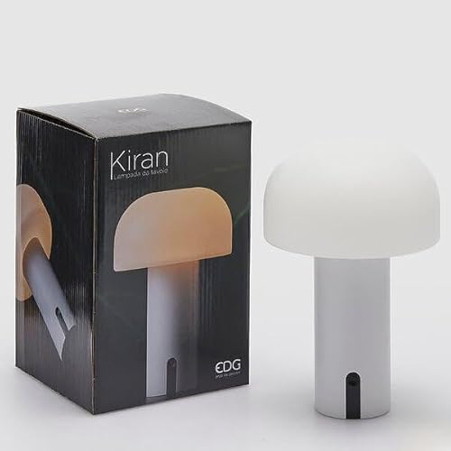 Edg Enzo De Gasperi Lampada Kiran Fungo Da Tavolo Usb H 22 Cm D 15 Cm Bianco
