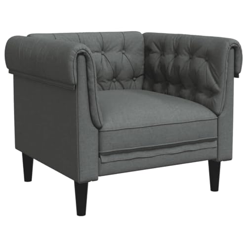 Vidaxl Poltrona Chesterfield Grigio Scuro In Tessuto