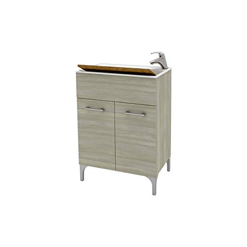 Mobile Lavatoio Lena Cm 60 X 50 X H.84 - Rovere Grigio Dp.2061276