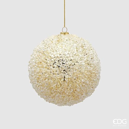 Edg Enzo De Gasperi Addobbo Palla Diamond D 10,5 Cm Light Gold 1 Pz