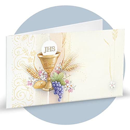 Cartoon Biglietti Per Bomboniere, 20 Pezzi, Stampa Personalizzabile, Etichette, Targhette, Tag, Prima Comunione, Calice Uva Eucarestia Spiga