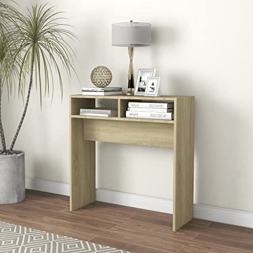 Vidaxl Tavolo Consolle Rovere Sonoma 78X30X80 Cm Truciolato