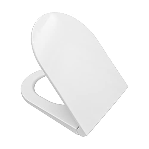 Inbagno Copriwater Compatibile Vitra Integra Round, Modello Slim Chiusura Softclose Rallentata, Sedile Wc In Termoindurente Bianco, Modello Dedicato