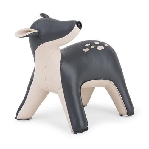 Züny - Fermaporta – Statuetta Decorativa – Gazing Deer Luke – Colore: Grigio – Peso: 2 Kg – Ecopelle