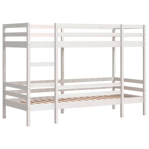 Vidaxl Letto A Castello Bianco 90X190 Cm In Legno Massello Di Pino, Letto A Castello Per Bambini, Struttura Letto A Castello, Letto A Castello In Legn