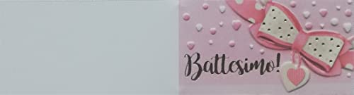 Cartotecnica Italiana 100 Pz Bigliettini Bomboniera Battesimo Femminili Con Scritta Battesimo In Color Oro Impaginati In Formato A4