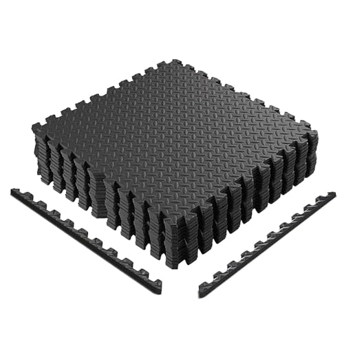 Tappetino Fitness Per Palestra A Puzzle Superficie Di Protezione Per Pavimento Set 16 Pezzi 30 X 30 X 1,2 Cm Tatami Puzzle