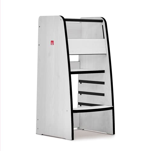Bianconiglio Kids ® Trusty Plus: La Torre Montessoriana Regolabile In 4 Posizioni Con Sistema Di Sicurezza Kidsafe, Easylock E Bordi Abs Antiurto Per