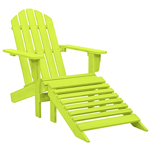 Vidaxl Sedia Giardino Adirondack Con Ottomana Massello Di Abete Verde