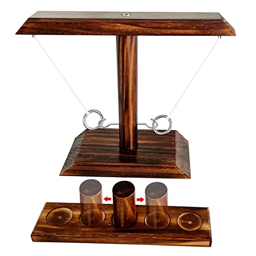Diiqii Ring Toss Game, Giochi Da Tavolo Divertenti In Legno Fatti A Mano All'Aperto Con Pacchetto Shot Ladder, Gioco Interattivo Per Famiglie Dal Ritm